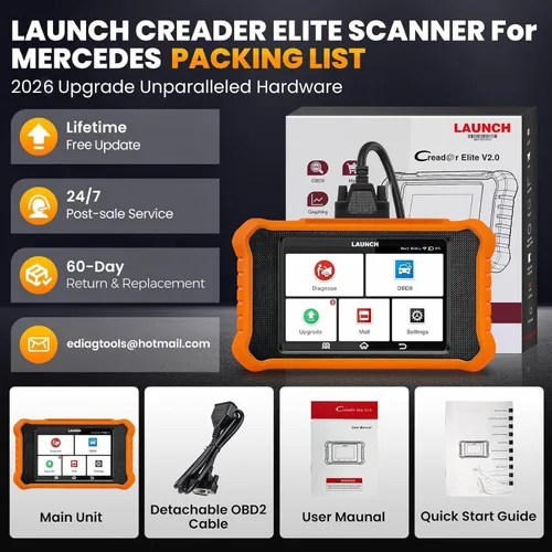 Vista 9 de 2025 LAUNCH Creader Elite V2.0 compatible con herramienta de escaneo bidireccional GM, escáner de diagnóstico de sistema completo con todas
