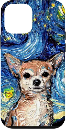 Vista 16 de Aja - Funda para iPhone 17, diseño de perro de noche estrellada, color marrón