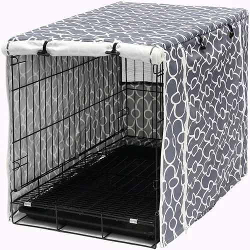 Vista 2 de Pethiy Funda para jaula de perro de poliéster duradero, ajuste universal para jaula de perro de alambre, se adapta a la mayoría de jaulas de perros