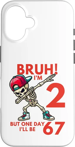 Vista 31 de Bruh I'm 2 But One-Day I'll Be 67 Retro 2nd Birthday Kids Case for iPhone XR