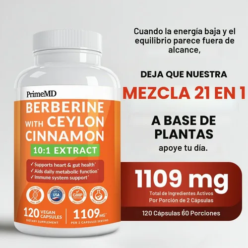 Vista 2 de Suplemento de berberina 21 en 1 con cápsulas de canela de Ceilán, dihidroberberina con cromo, melón amargo y extracto de té verde, berberina
