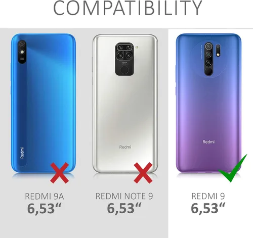 Vista 6 de kwmobile Funda compatible con Xiaomi Redmi 9 - Funda protectora delgada para teléfono TPU - Acabado mate suave - Negro mate
