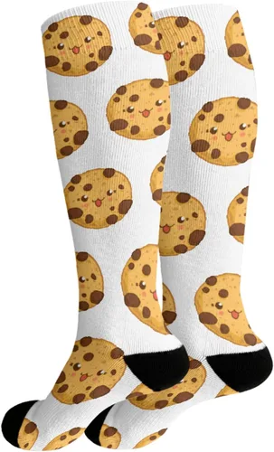 Vista 2 de devor Girls Knee High Socks Work Boot Sock for Girls Cotton Knee High Socks Funny Cute cookies Socks
