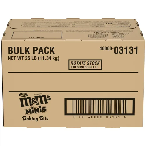 Vista 4 de M&M'S Caja de paquete a granel de 25 libras de chocolate con leche tamaño MINIS