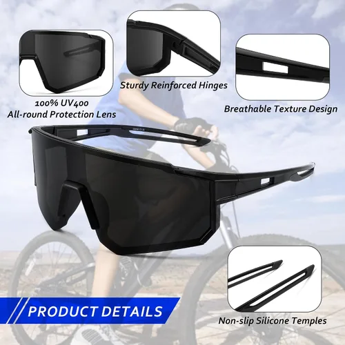 Vista 2 de FEISEDY Gafas de sol para niños, gafas de sol de béisbol juveniles, UV400, deportes, adolescentes, ciclismo, sombras para niños y niñas de 8 a 16