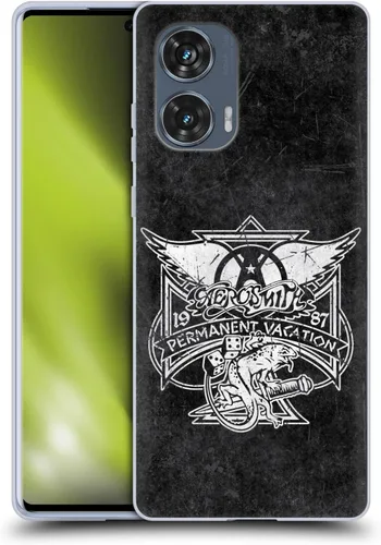 Vista 57 de Head Case Designs Officially Licensed Aerosmith 1987 Permanent Vacation Black and White Gel Case [Military Grade Protection] Compatible with Moto E7