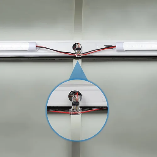 Vista 8 de Cable de extensión LED AWG de calibre 22 de 65.6 pies y 12 conectores de cable de 3 vías, conector en T de bajo voltaje, conectores de cable