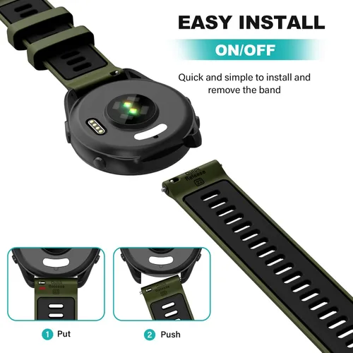 Vista 5 de OVERSTEP Correa de repuesto compatible con Garmin Forerunner 265, correas de reloj de liberación rápida de 0.866 in para Forerunner 255, Vivoactive