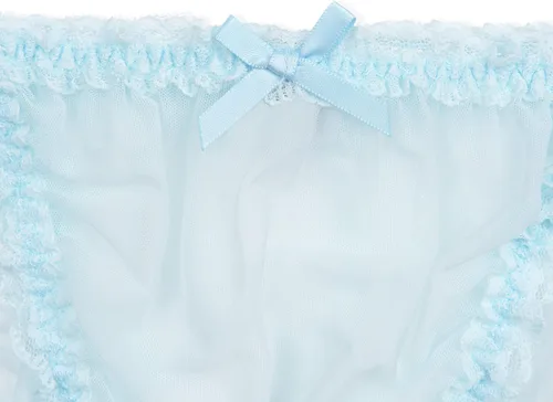 Vista 3 de Satini Bragas de bikini para mujer con volantes transparentes