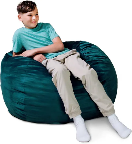 Vista 39 de Big Joe Fuf Silla Puf de Espuma de 5 Pies de Tamaño Extra Grande con Funda Extraíble para Niños, Adolescentes, Adultos, Onyx Lenox, Poliéster Tejido