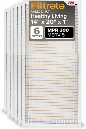Vista 24 de Filtrete Filtro de aire de 10 x 20 x 1 pulgadas, MPR 300, MERV 5, plisado, 3 meses, 6 filtros para limpiar el aire del hogar, básico, para polvo, 1