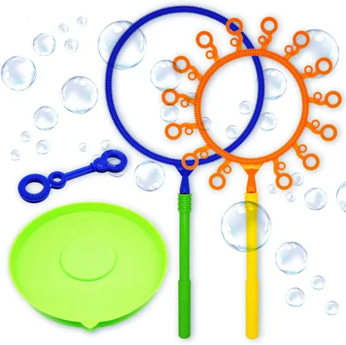 Vista 5 de OleOletOy Juego de varitas de burbujas gigantes: juguete para niños y adultos para hacer burbujas, diversión al aire libre y actividades interiores
