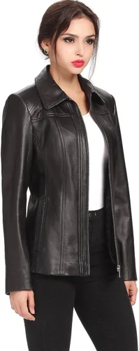 Vista 2 de BGSD Chaqueta de piel de cordero Ellen para mujer (regular, talla grande y pequeña)