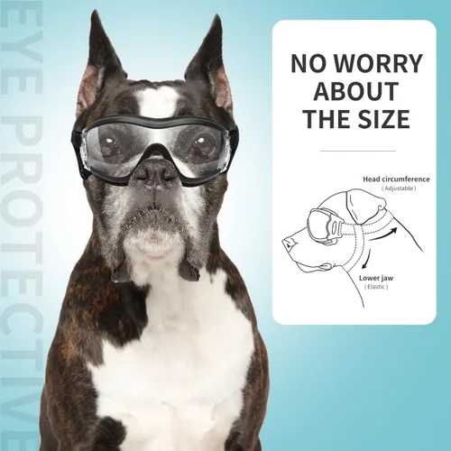 Vista 2 de ULTECHNOVO Gafas para mascotas resistentes al viento, para caminar al aire libre, correr y deportes, gafas protectoras contra los rayos UV