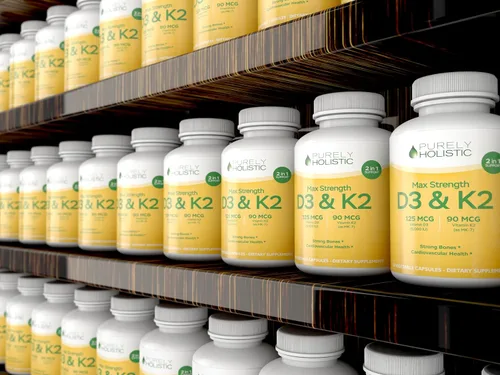 Vista 4 de Vitamina D3 K2, 150 porciones, 5000iu D3 + 90mcg K2, apoyo óseo e