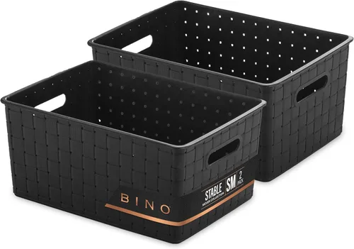 Vista 7 de BINO Cestas de almacenamiento de plástico pequeñas - gris LA COLECCIÓN ESTABLE Almacenamiento de uso múltiple Organizador rectangular