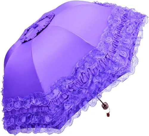 Vista 56 de Honeystore Paraguas plegable a prueba de rayos ultravioleta Princess Lace Parasol con cúpula anti-UV