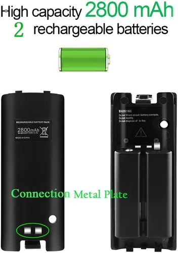 Vista 7 de Wii U Charger Dock Station for Wii Remote & Wii U Gamepad with 2 Rechargeable Batteries Charging Cable Led Indicator -Black