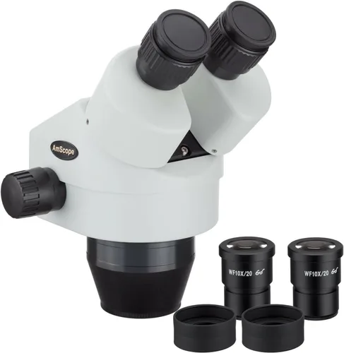Vista 2 de AmScope Cabeza estéreo del microscopio del poder del zoom binocular de SM3545B 3.5X-45X