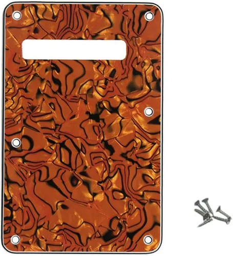 Vista 6 de ROLIZO Pickguard Tremolo - Placa trasera estándar para guitarra Stratocaster, fabricada en Estados Unidos, perla envejecida multicolor/fantasía