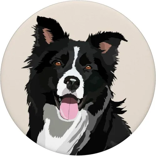 Vista 3 de Border Collie Dog - Soporte y agarre para teléfonos y tabletas, Negro