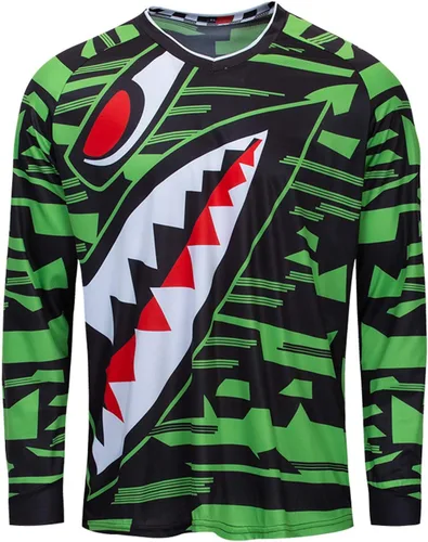 Vista 104 de Hotlion Camiseta de ciclismo para hombre, manga larga, MTB Motocross, ropa de carreras todoterreno