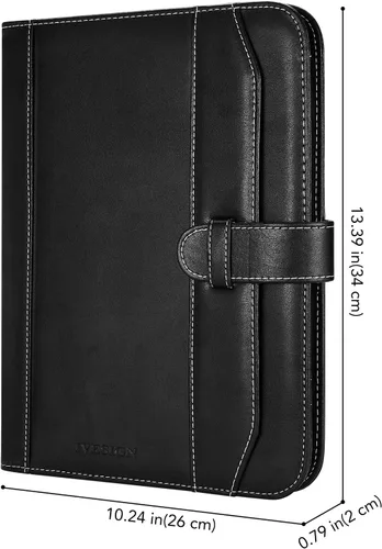 Vista 3 de Cuaderno Portafolio de Cuero con Carpeta, Portapapeles de Almacenamiento con Cubierta para Soporte de Bloc Legal Tamaño Carta A4, Bloc de Escritura