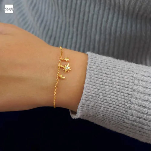 Vista 2 de Amberta Women 925 Sterling Silver Celestial Bracelets