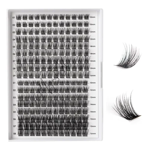 Vista 17 de Extensiones de pestañas en racimo, 72 racimos de pestañas individuales, extensiones de pestañas postizas, kit de extensión de pestañas para colocar