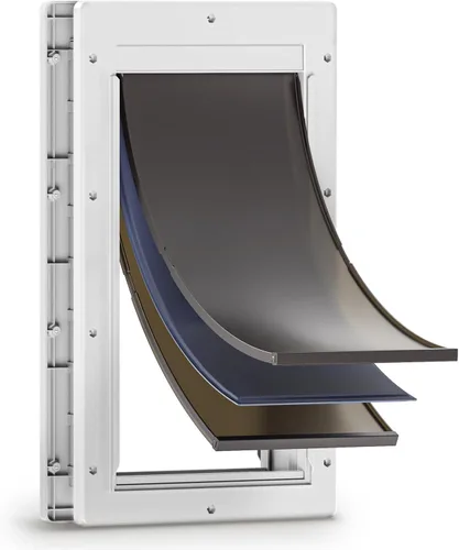 Vista 9 de Puerta para Perros XL para Puerta, Puerta para Perros Extra Grande de Plástico que Nunca se Oxida para Puertas Interiores y Exteriores, Puerta Extra