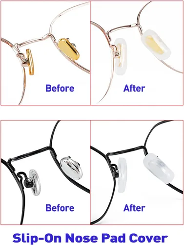 Vista 6 de Fundas de almohadilla de nariz para lentes, almohadilla de silicona antideslizante para lentes, fundas protectoras para gafas almohadillas para Negro