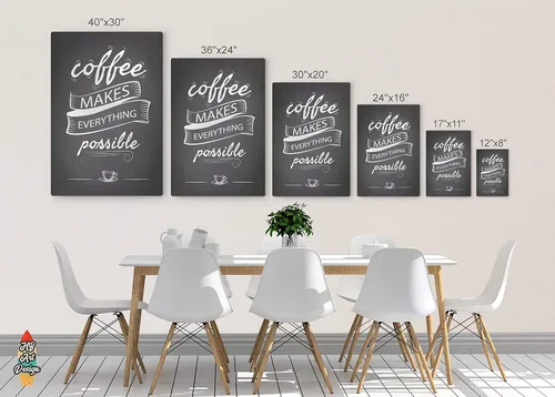 Vista 7 de HB Art Design Coffee Makes Everything Possible Quote Retro Style Metal Print Wall Art Coffee Bar Decor Coffee Signs Kitchen Wall Decor Dining Room