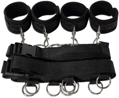 Vista 3 de Lazos de cama sexual para parejas adultas, cuerda y cuerda de tobillo y manguito de sujeción para tobillos, ligas sexuales, BDSM, puños de pierna