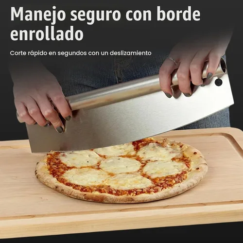 Vista 4 de Kit de accesorios para horno de pizza de 4 piezas, incluye cáscara de pizza perforada de 12 pulgadas, cáscara redonda de torneado de pizza de 9