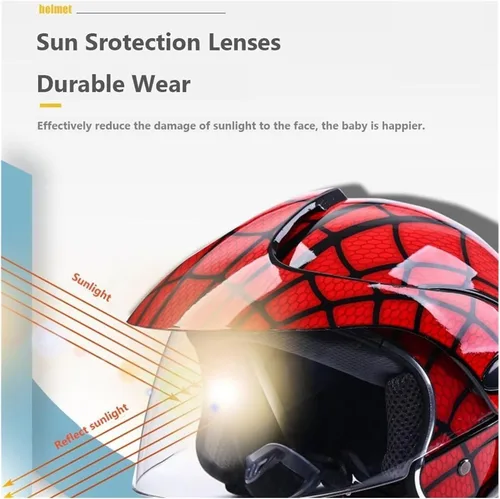Vista 3 de Vespa Casco para niños de 2 a 14 años de edad, casco eléctrico para motocicleta, casco fresco para niños, aprobado por DOT, casco de Kart ATV