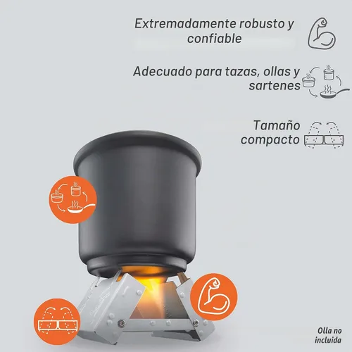 Vista 2 de Esbit, estufa plegable de bolsillo con tabletas de combustible sólido