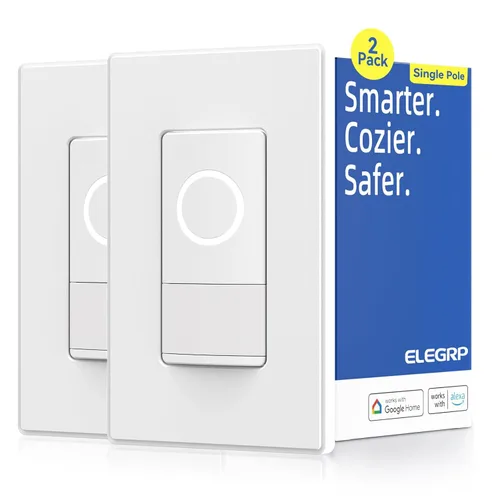 Vista 13 de ELEGRP Interruptor inteligente con sensor de movimiento, interruptor de luz Wi-Fi de 3 vías de 2.4 GHz, compatible con Alexa y Google Assistant