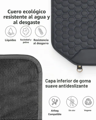 Vista 6 de Owleys Protector de Asiento de Coche de Cuero Premium para Asiento de Coche Infantil, Cubierta de Asiento de Coche contra Rasguños y Suciedad Negro