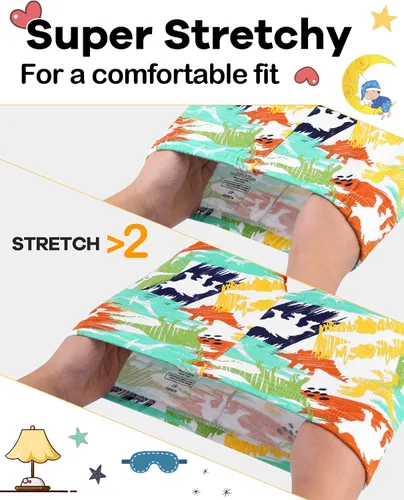 Vista 3 de KOBERO Boys Pajamas 4 Pieces Long Set 100% Cotton Sleepwear Size 18 Months-12 Years