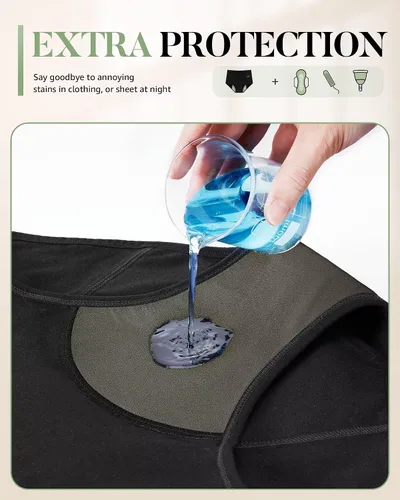 Vista 3 de TANSTC Ropa interior de período para mujer, ropa interior absorbente de cintura alta, bragas posparto, braguitas menstruales de flujo pesado