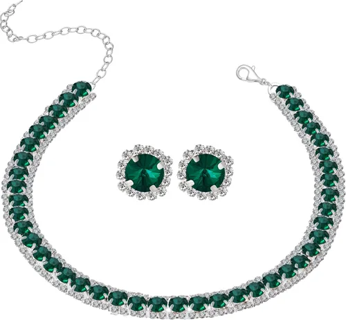Vista 8 de Collar de gargantilla nupcial de cristal de diamantes de imitación para mujer