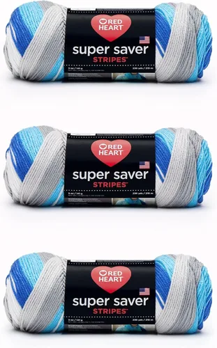 Vista 110 de Red Heart Hilo Super Saver, paquete de 3, estampado artístico, 3 unidades Estampado De Artista
