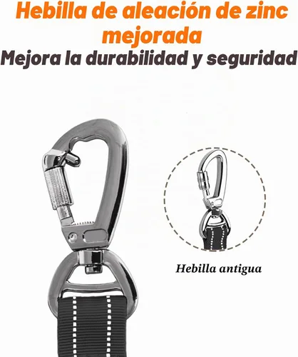 Vista 2 de AUBELL Correa táctica para perro resistente, correa elástica sin tirones de Negro