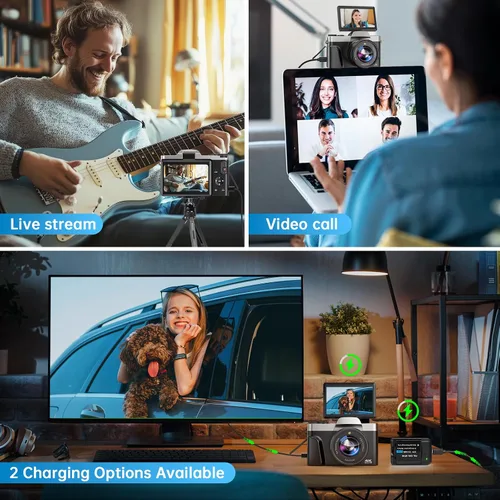 Vista 10 de Cámara digital 4K para fotografía con WiFi 64MP Cámara de vlogging de enfoque automático para video de YouTube de 3 pulgadas, pantalla abatible
