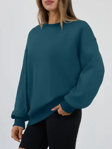 Vista 3 de Trendy Queen - Sudaderas para mujer, sudaderas con capucha de gran tamaño, cuello redondo, suéteres cómodos para otoño e invierno, ropa a la moda