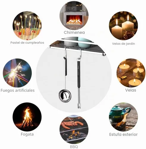 Vista 5 de Encendedor de velas eléctrico SUPRUS USB tipo C recargable, con carcasa de acero y gancho para colgar con cuello flexible de 360° (negro)