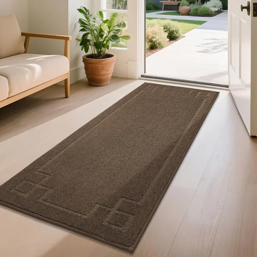 Vista 39 de BEQHAUSE - Tapete para puerta de 20 x 32 pulgadas, antideslizante, lavable para interiores, color beige