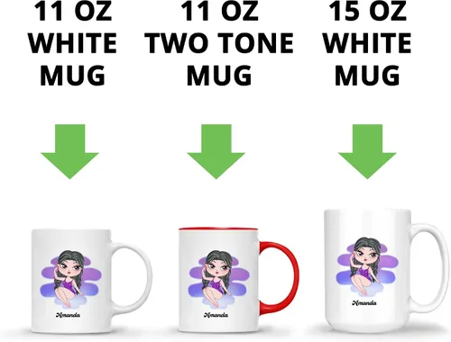 Vista 6 de Gossby Taza de café personalizada con signo de acuario, taza personalizada de horóscopo de 11 onzas para mujeres con diseño, nombre, información