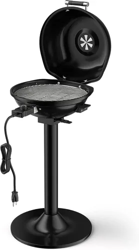 Vista 9 de Giantex Parrilla eléctrica para interiores y exteriores, parrilla portátil de 1600 W con rejilla antiadherente extraíble, temperatura ajustable