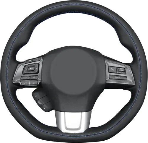 Vista 42 de MEWANT Funda de volante de automóvil transpirable cosida a mano para Subaru WRX 2015-2021 / WRX STI 2015-2021, accesorios para volante Subaru WRX